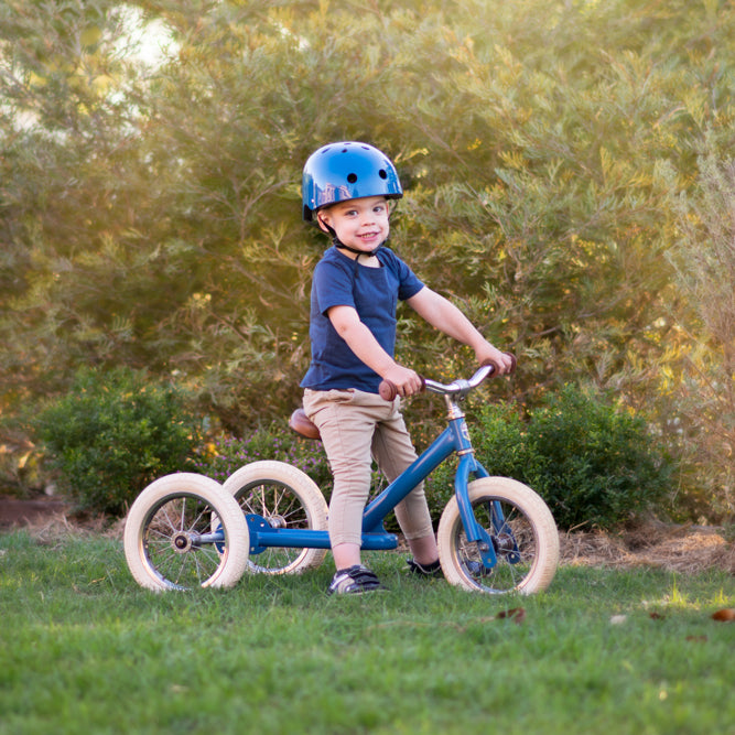 Trybike 2 in 1 Steel Balance Bike and Tricycle - Vintage Blue