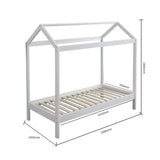 ALL 4 KIDS Layla White Wooden House Single Bed with Under Bed Storage