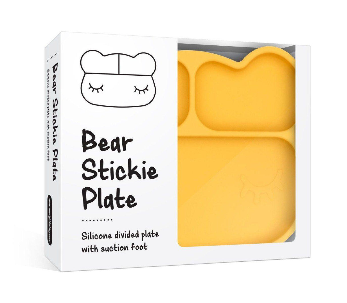 We Might Be Tiny Bear Stickie™ Plate - Yellow