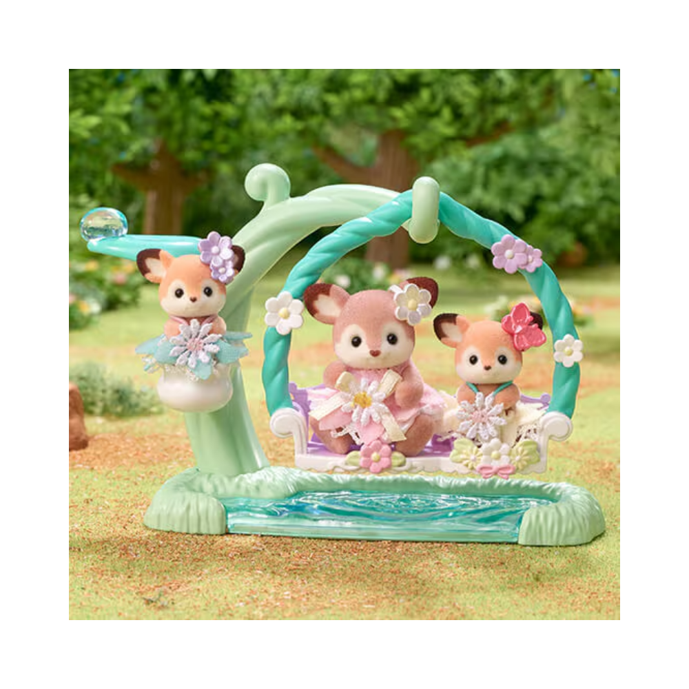 Sylvanian Families Deer Babies - Floral Swing Set