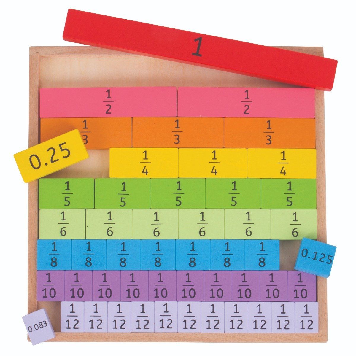 Bigjigs Toys Educational Fractions Tray