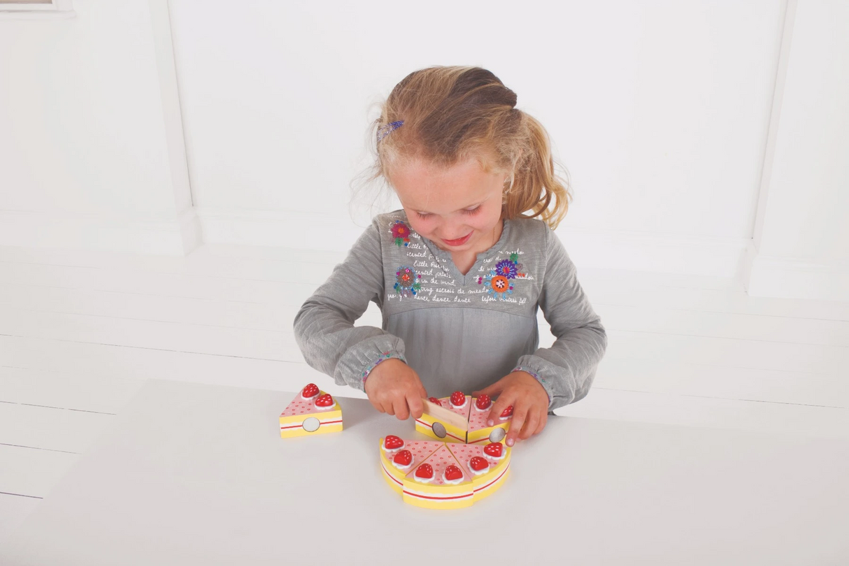 Bigjigs Toys Pretend Strawberry Party Cake