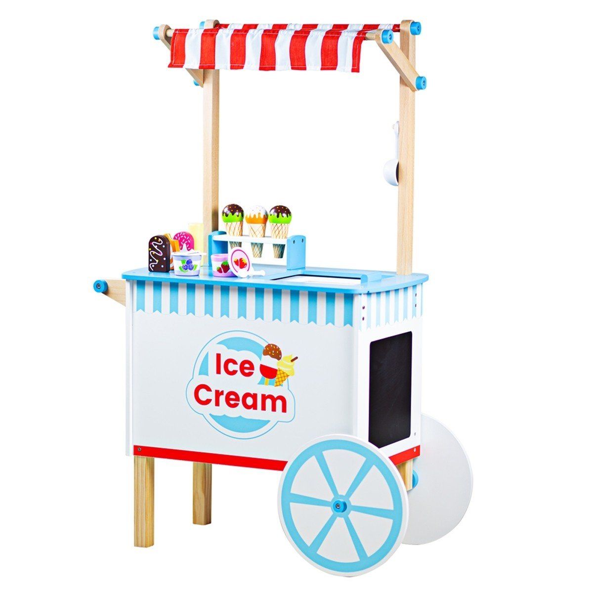 Bigjigs Toys Pretend Wooden Ice Cream Cart