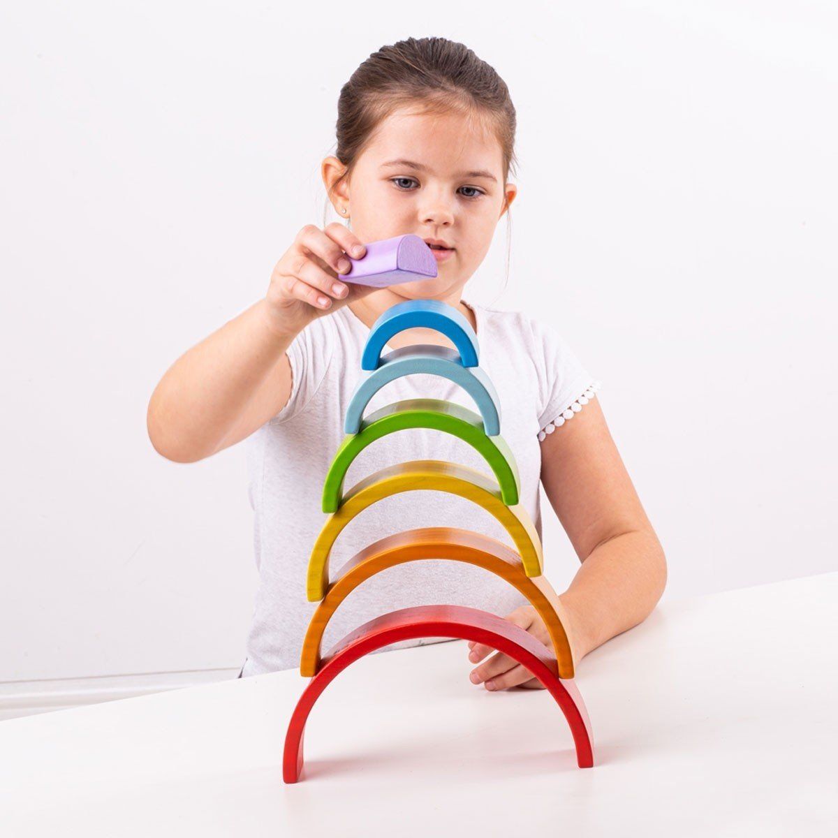 Bigjigs Toys Wooden Stacking Rainbow - Small