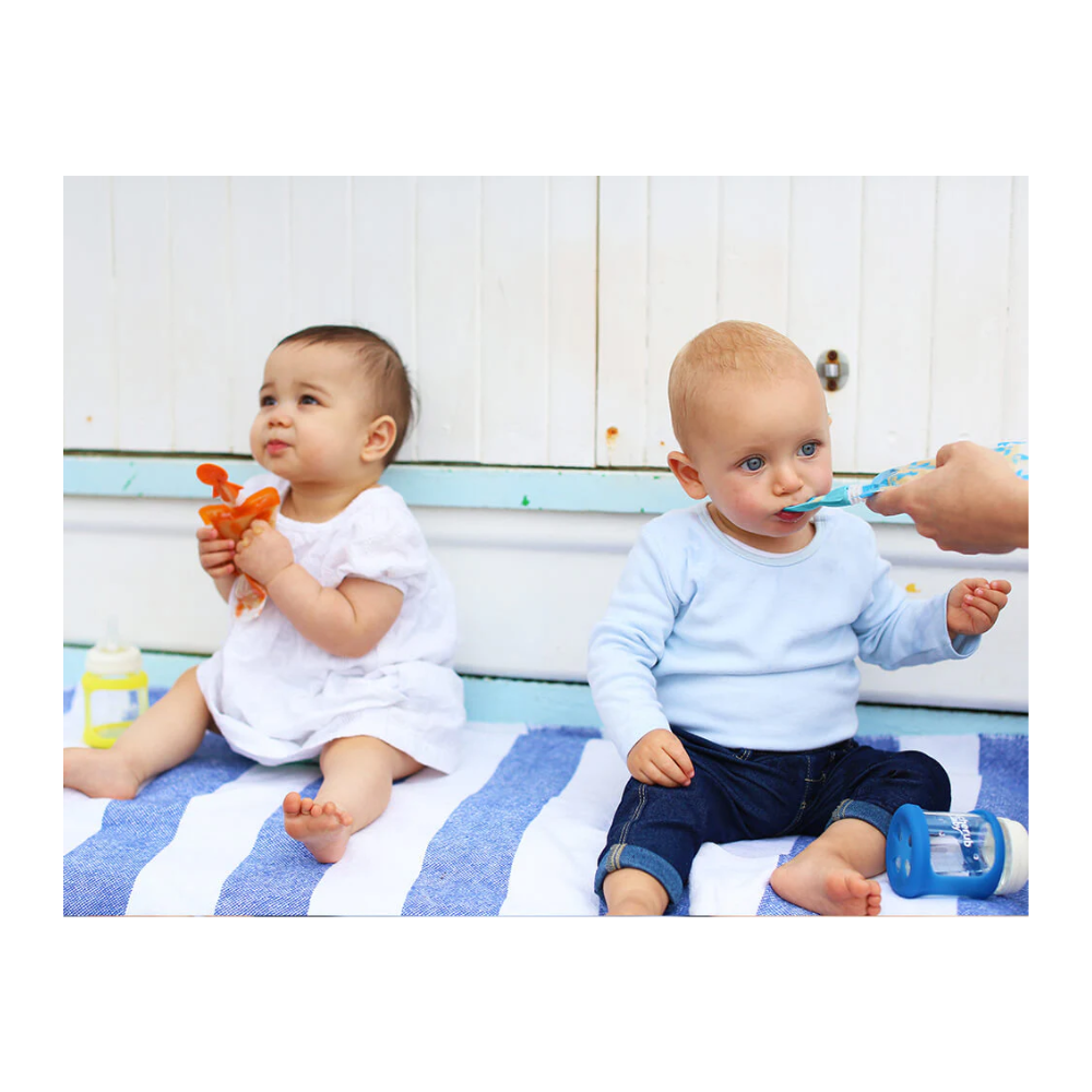 Cherub Baby Universal Silicone Food Pouch Spout Pink Orange