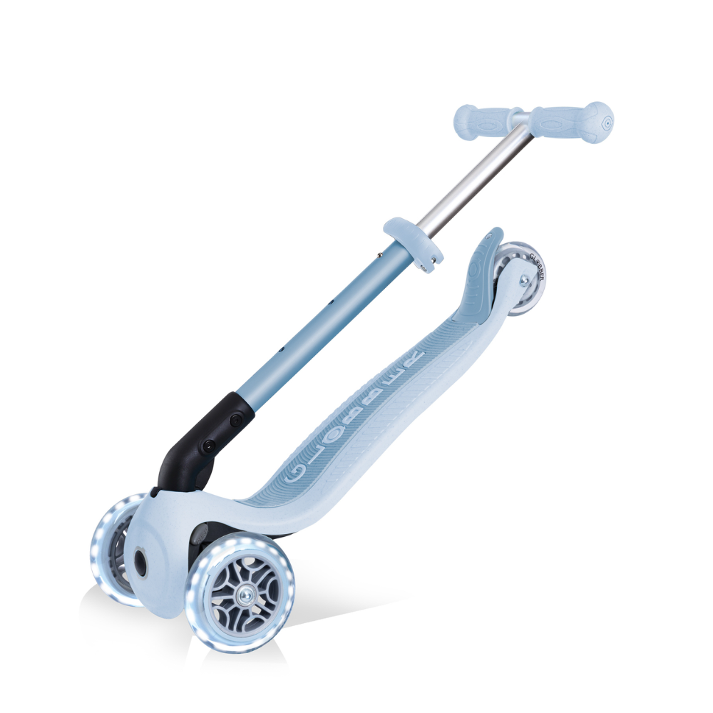 Globber ECOLOGIC JUNIOR Foldable Scooter with Lights - Blueberry