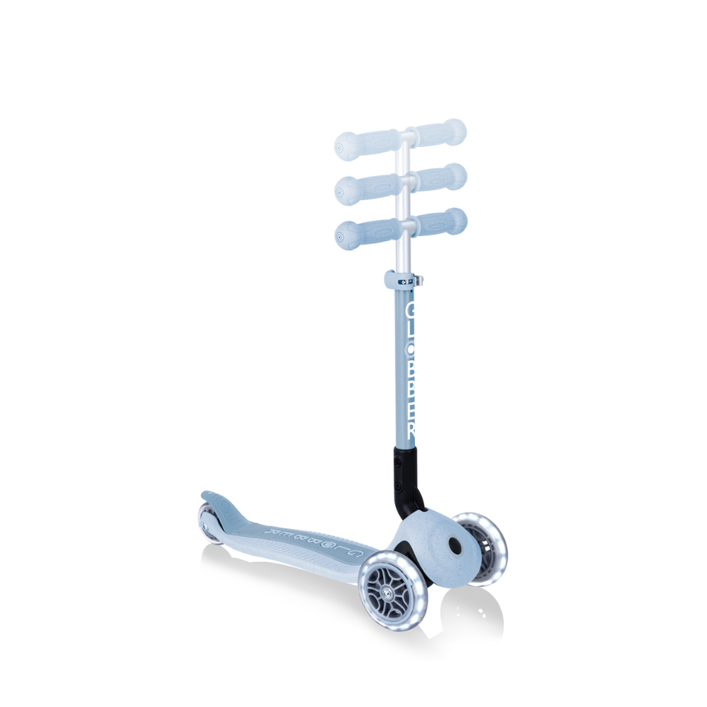 Globber ECOLOGIC JUNIOR Foldable Scooter with Lights - Blueberry
