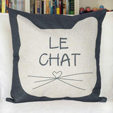 All 4 Kids 45cm Square Throw Pillow Cushion Cover - Le Chat Cat