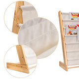 ALL 4 KIDS Henry White Kids Wooden Canvas Sling Magazine Bookcase