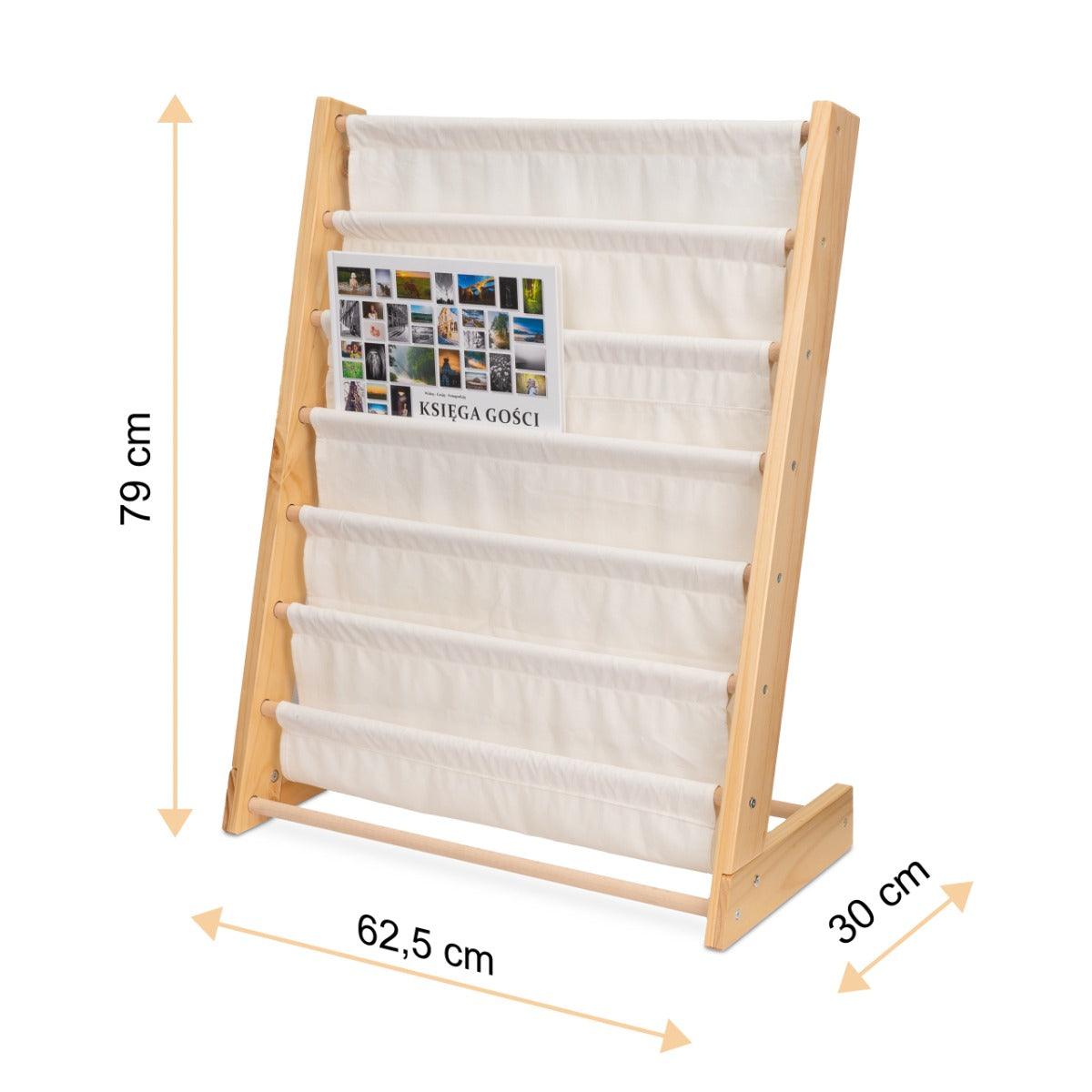 ALL 4 KIDS Henry White Kids Wooden Canvas Sling Magazine Bookcase