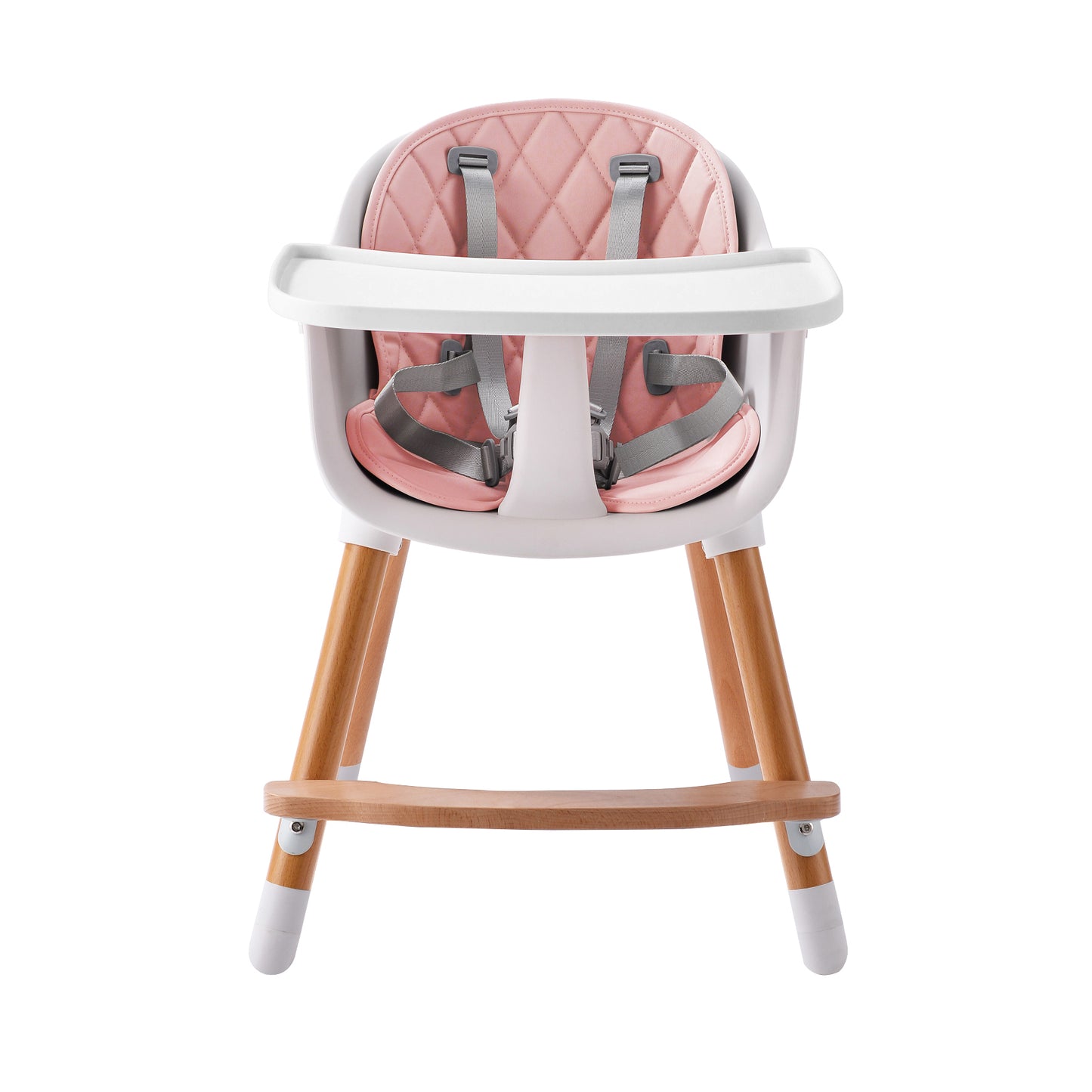 JOY BABY Amelia 2-in-1 Timber Highchair - Pink