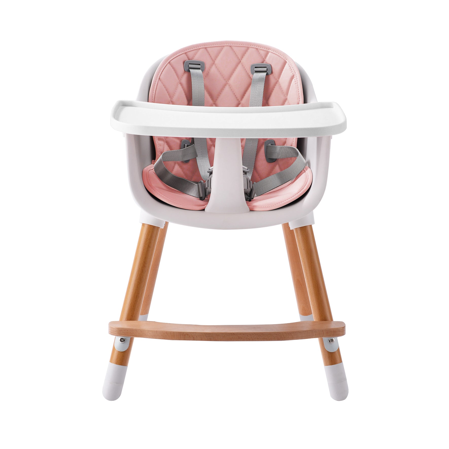 JOY BABY Amelia 2-in-1 Timber Highchair - Pink
