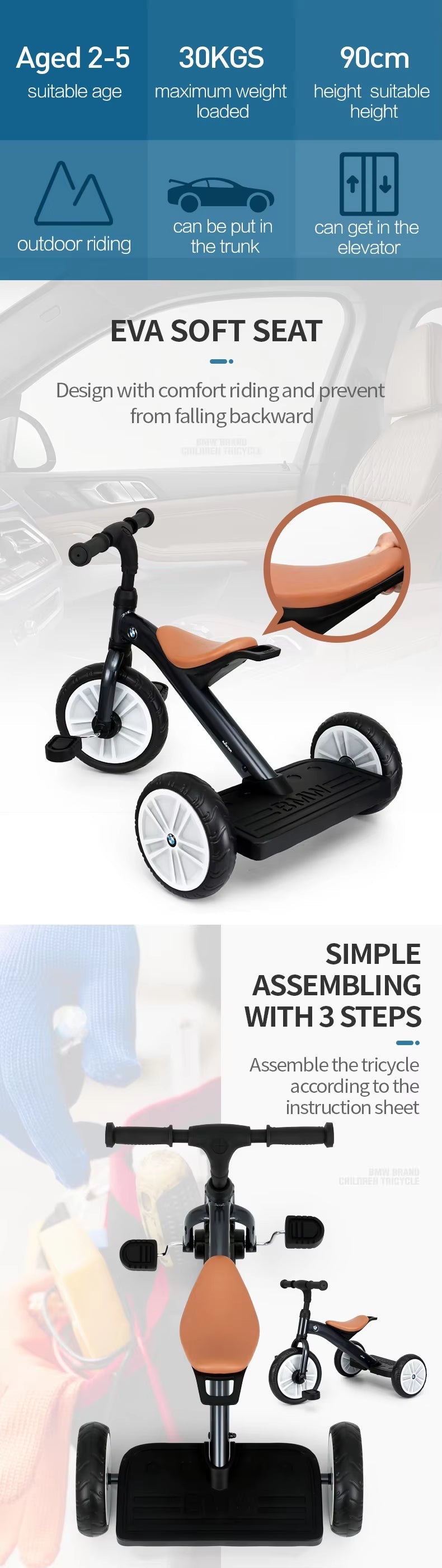 Rastar Licensed BMW Tricycle Bike