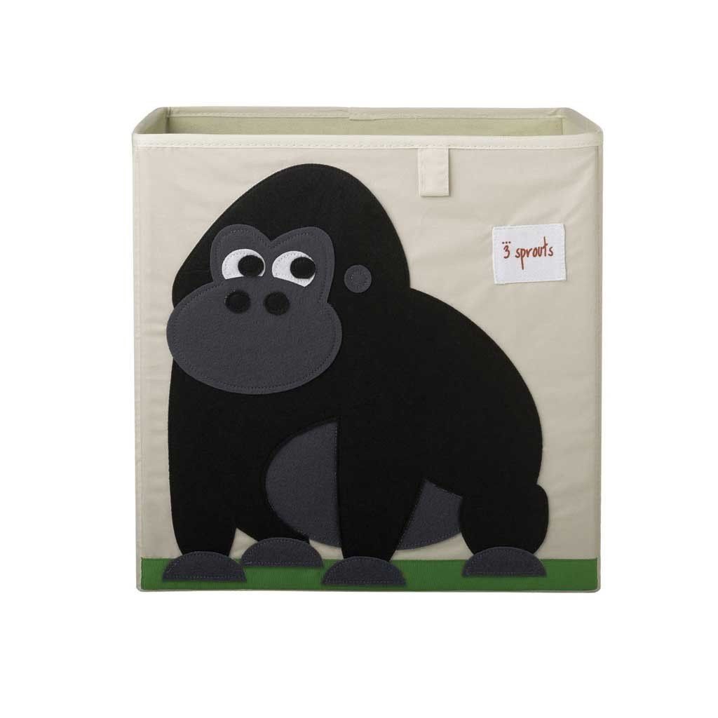 3 Sprouts Fabric Storage Box - Black Gorilla