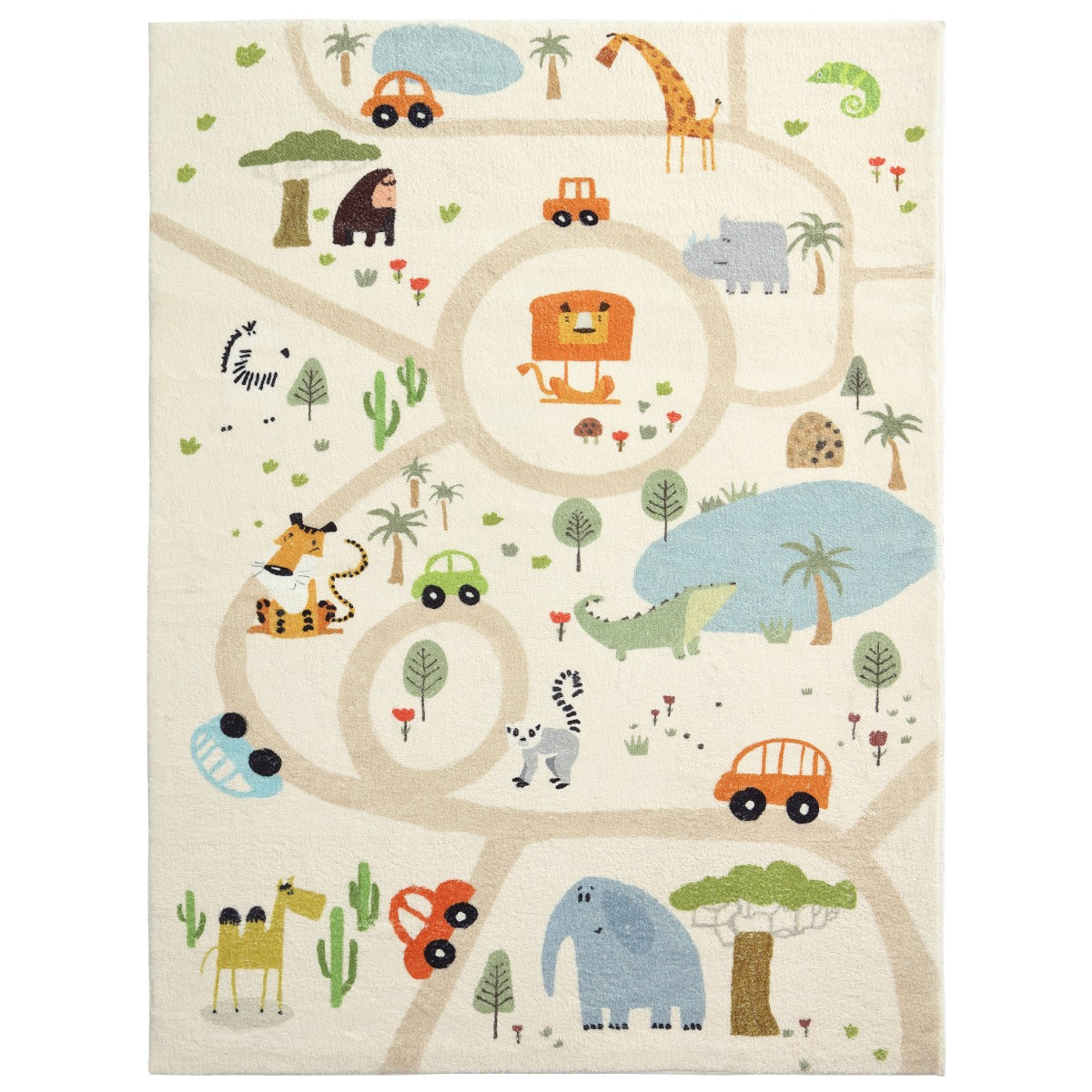 All 4 Kids Zoo Map Rug - Small 120 X 160 cm