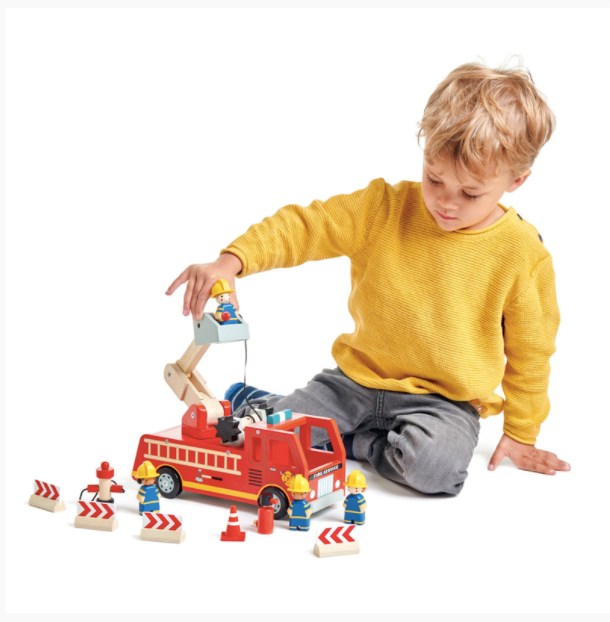 Tender Leaf Toys Wooden Fire Engine