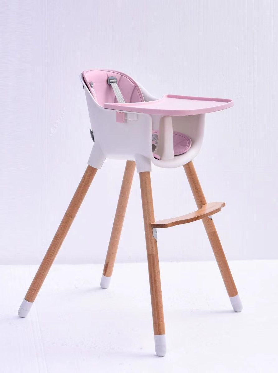 JOY  BABY Amelia 2-in-1 Timber Highchair - Pink