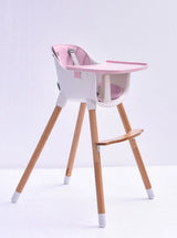 JOY  BABY Amelia 2-in-1 Timber Highchair - Pink