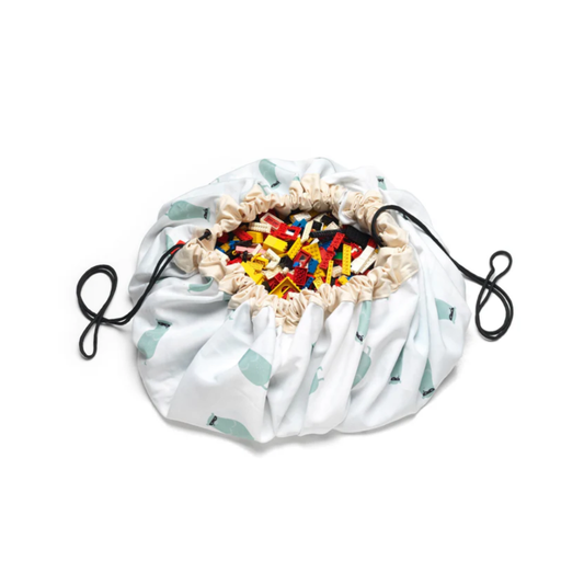 Play&Go Double Sided Toy Storage Bag - Trainmap and Happy Bears