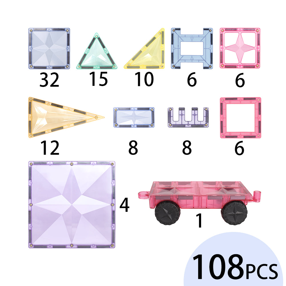 MNTL Pastal Magnetic Tile 108 Pcs