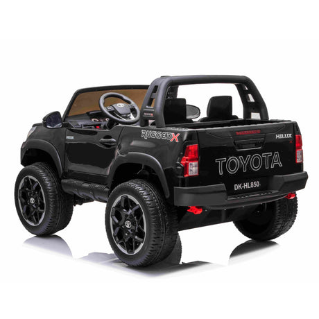 ALL 4 KIDS Licensed Double Seat Toyota Black Hilux Rugged Kids Ride On Car with RC