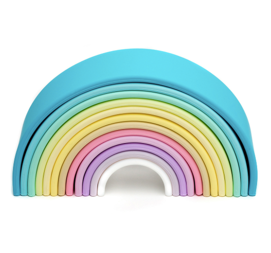 Dena Toys 12pcs Pastel Rainbow Stacking Toy