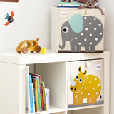 3 Sprouts Fabric Storage Box - Grey Elephant