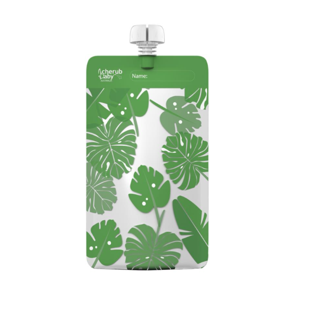 Cherub Baby Re-usable Food Storage Pouch Mini's 10PK Green & Blue
