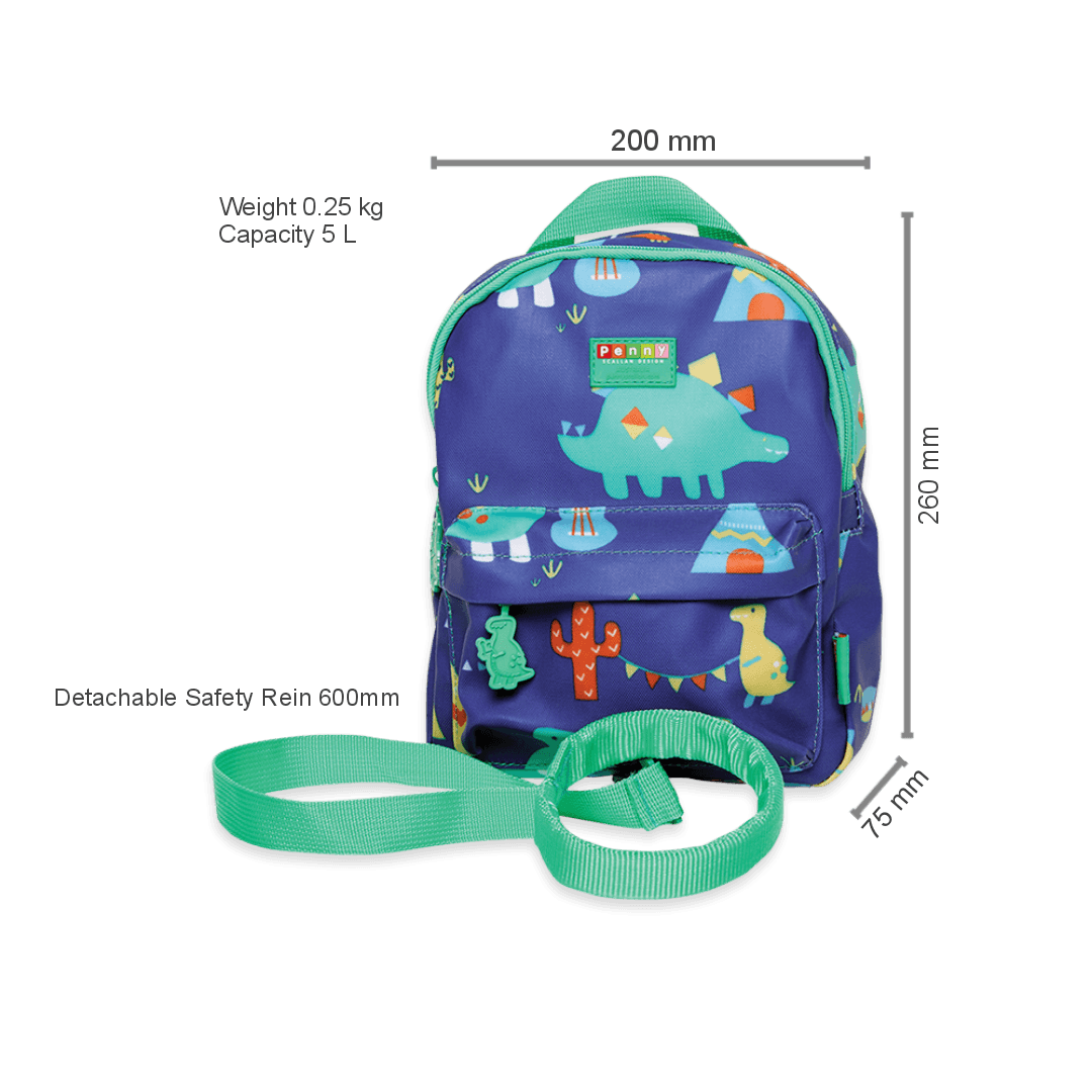 Penny Scallan Mini Backpack with Rein - Dino Rock