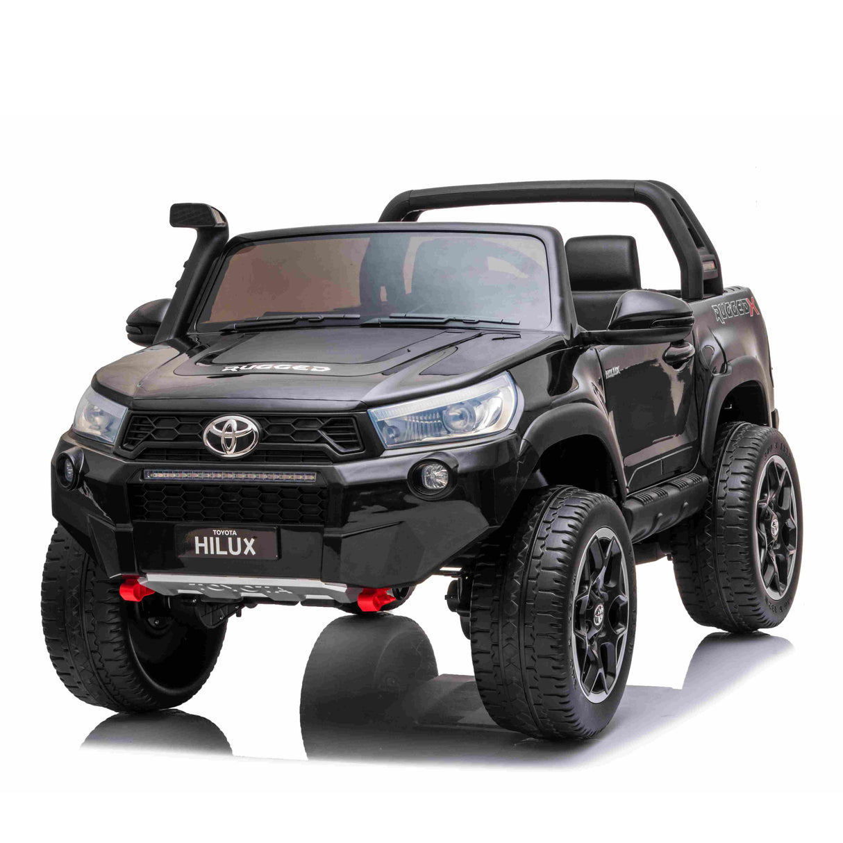 ALL 4 KIDS Licensed Double Seat Toyota Black Hilux Rugged Kids Ride On Car with RC