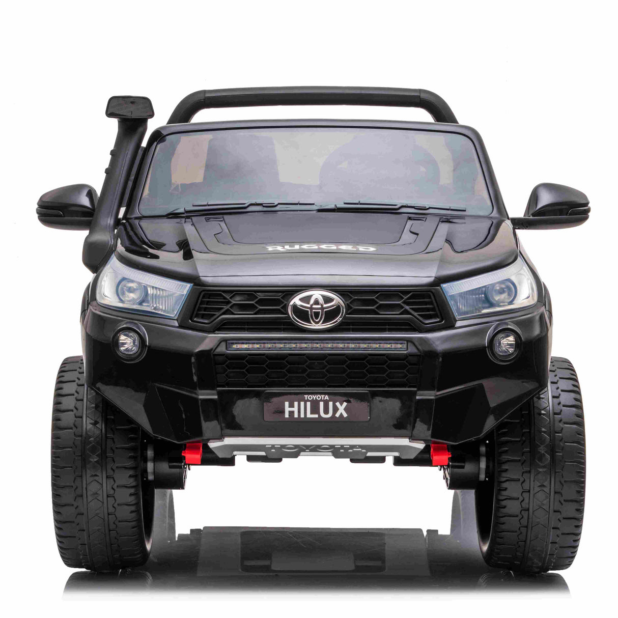 ALL 4 KIDS Licensed Double Seat Toyota Black Hilux Rugged Kids Ride On Car with RC