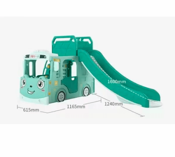 ALL 4 KIDS Lucas  Baby Slider and Swing Play Center with Bus - Green