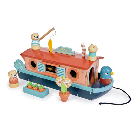 Tender Leaf Toys Wooden Little Otter Canal Boat Play Set