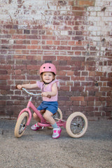 Trybike 2 in 1 Steel Balance Bike and Tricycle - Vintage Pink