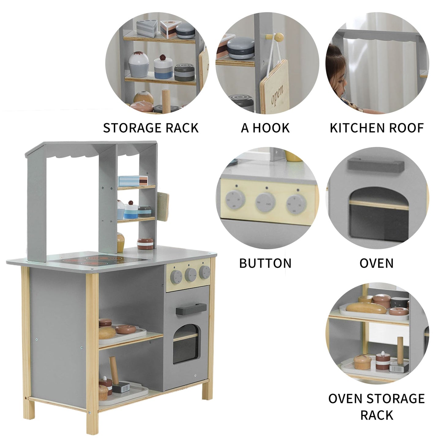 All 4 Kids Nordic Chef Pretend Kitchen & Bakery Station