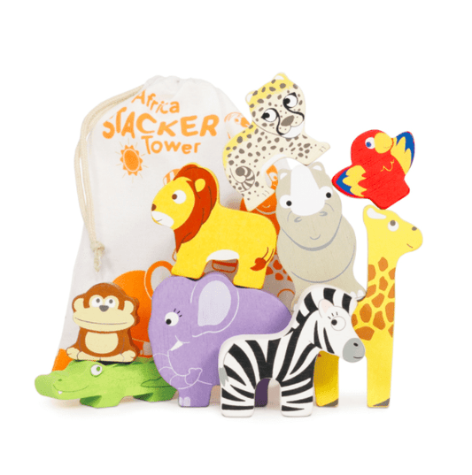Le Toy Van Petilou Africa Stacking Tower & Bag