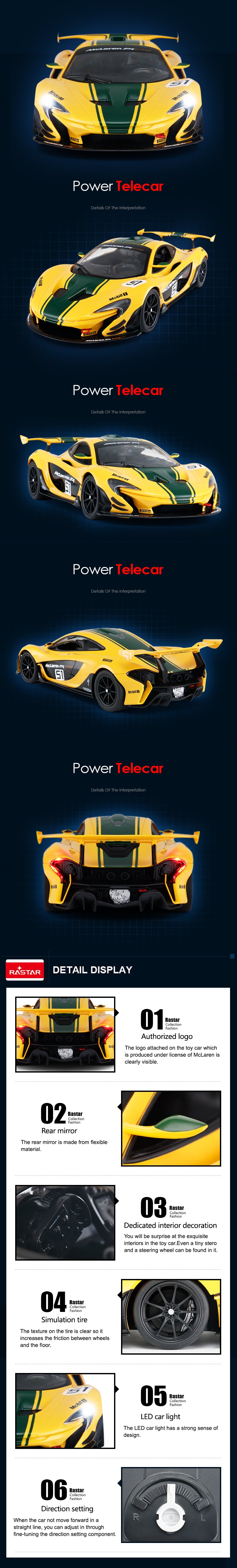 Rastar Licensed 1:14 Radio Control Car - McClaren P1 GTR