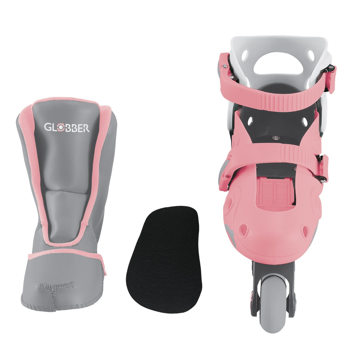 Globber 2 in 1 Learning Inline Roller Skates  for Toddlers: Size 29-32 - Pastel Pink