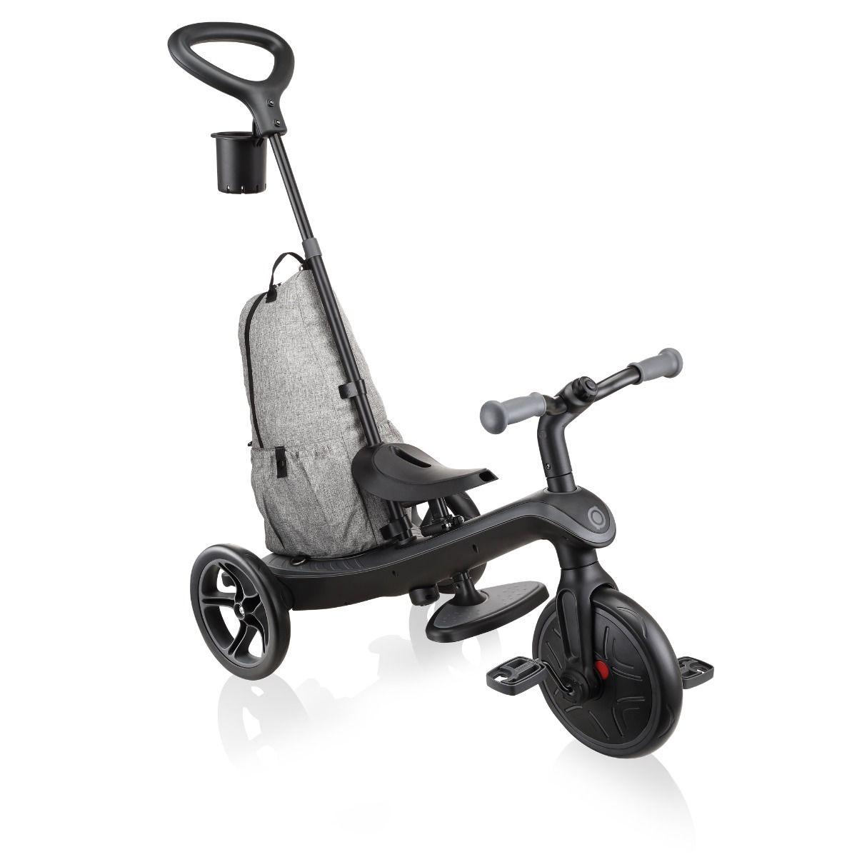 Globber EXPLORER Trike 4 in 1 DELUXE PLAY -Black/Grey