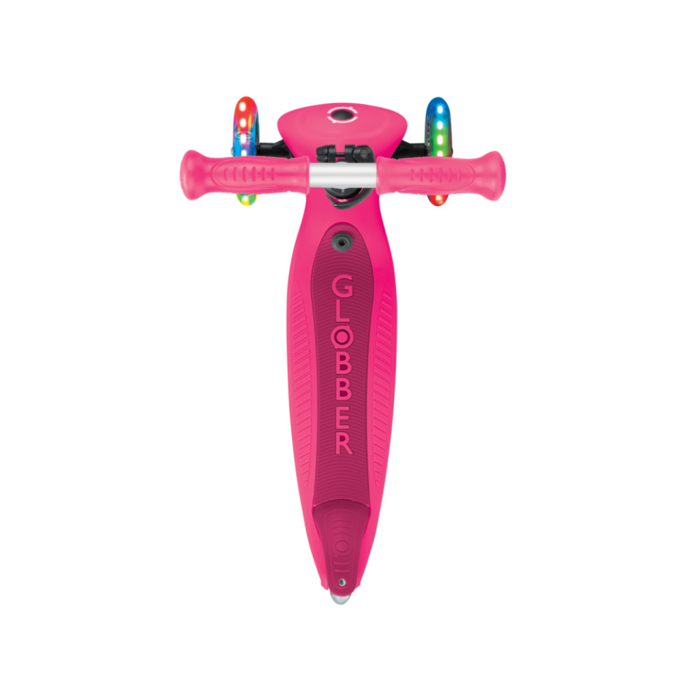 Globber GO UP ACTIVE Scooter with Lights - Fuchsia/ Dark Pink