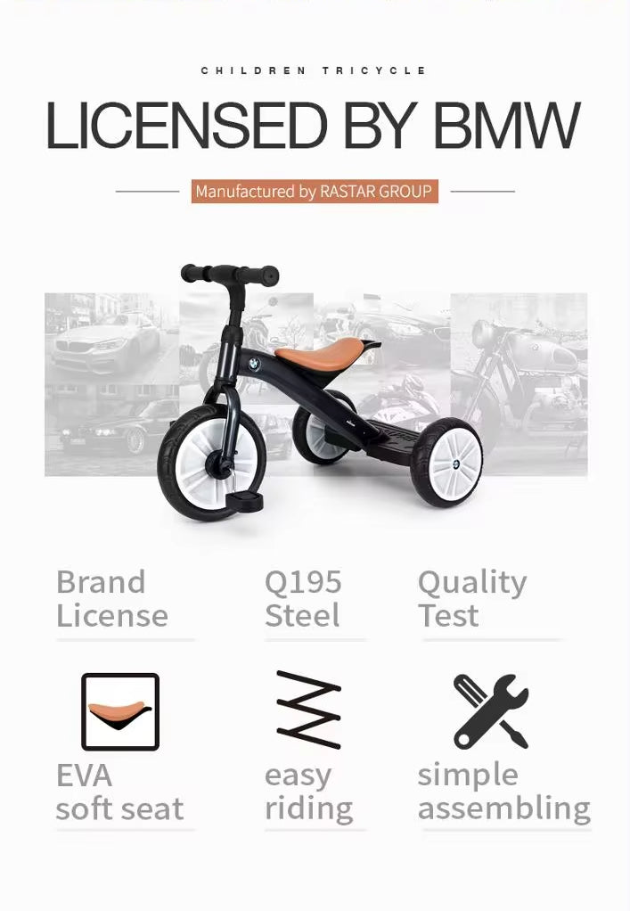 Rastar Licensed BMW Tricycle Bike - Dark Grey