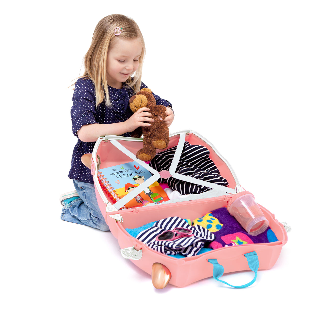 Trunki Kids Ride On Luggage Suitcase - Flossi the Flamingo