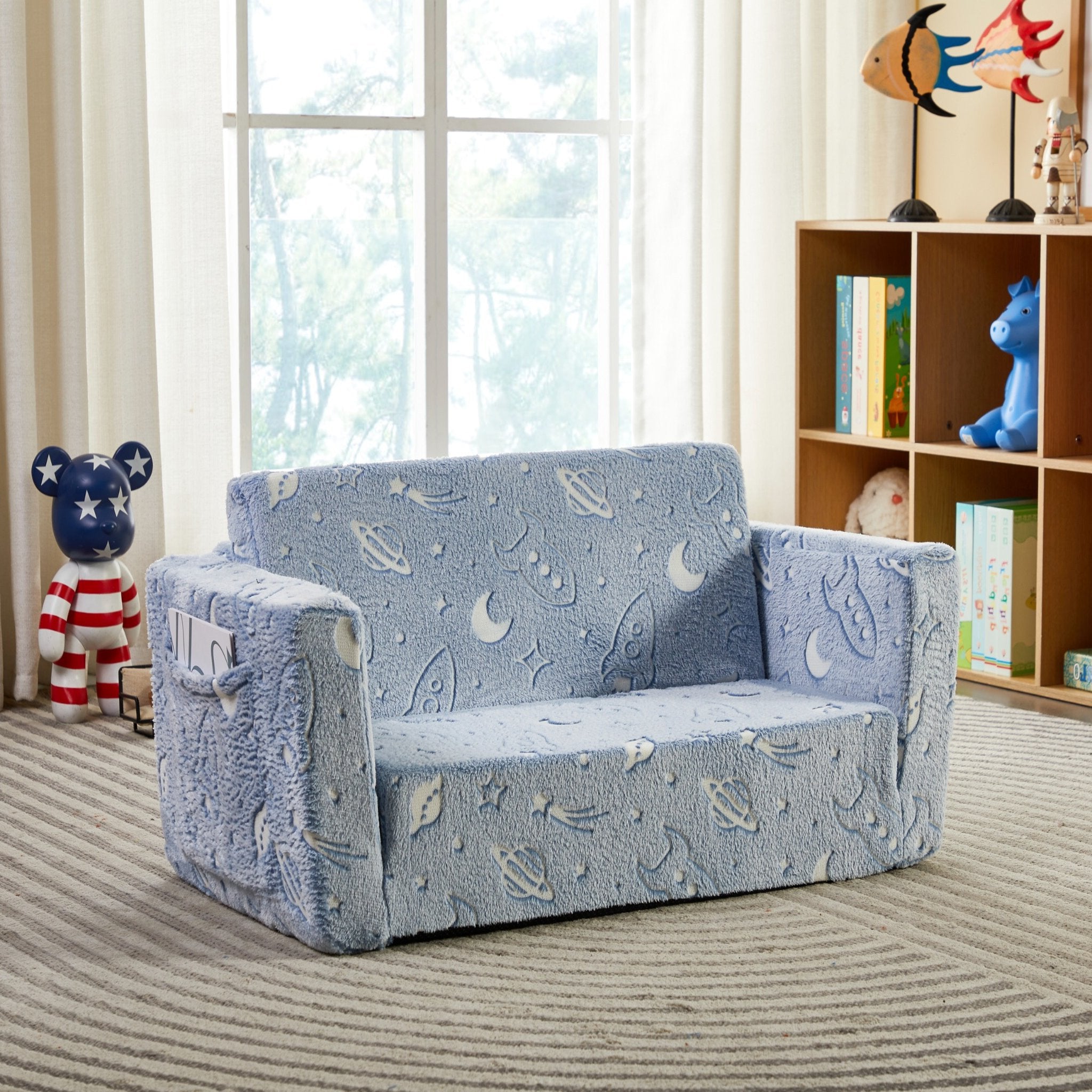 All 4 Kids Space Explorer Glow Flip-Out Double Couch