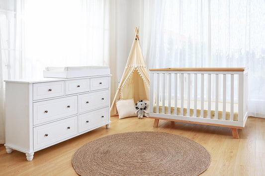 Joy Baby Mia Cot and 7 Drawer Change Table Package