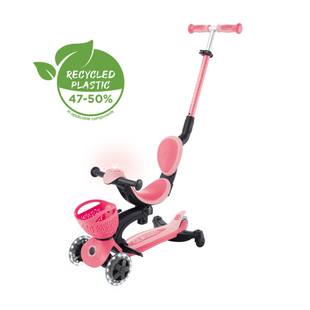 Globber Go Up Baby Lights 360 - Pastel Pink/ Deep Pastel Pink
