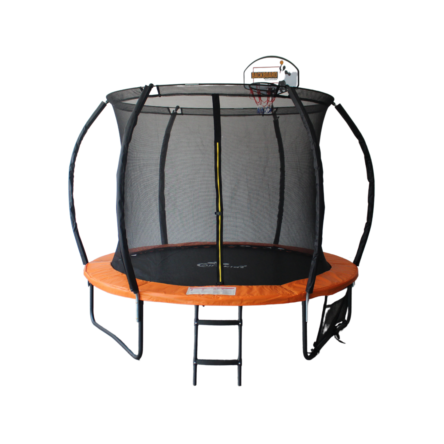 ALL 4 KIDS 8 FT Jump Zone Spring Trampoline with Basketball Board