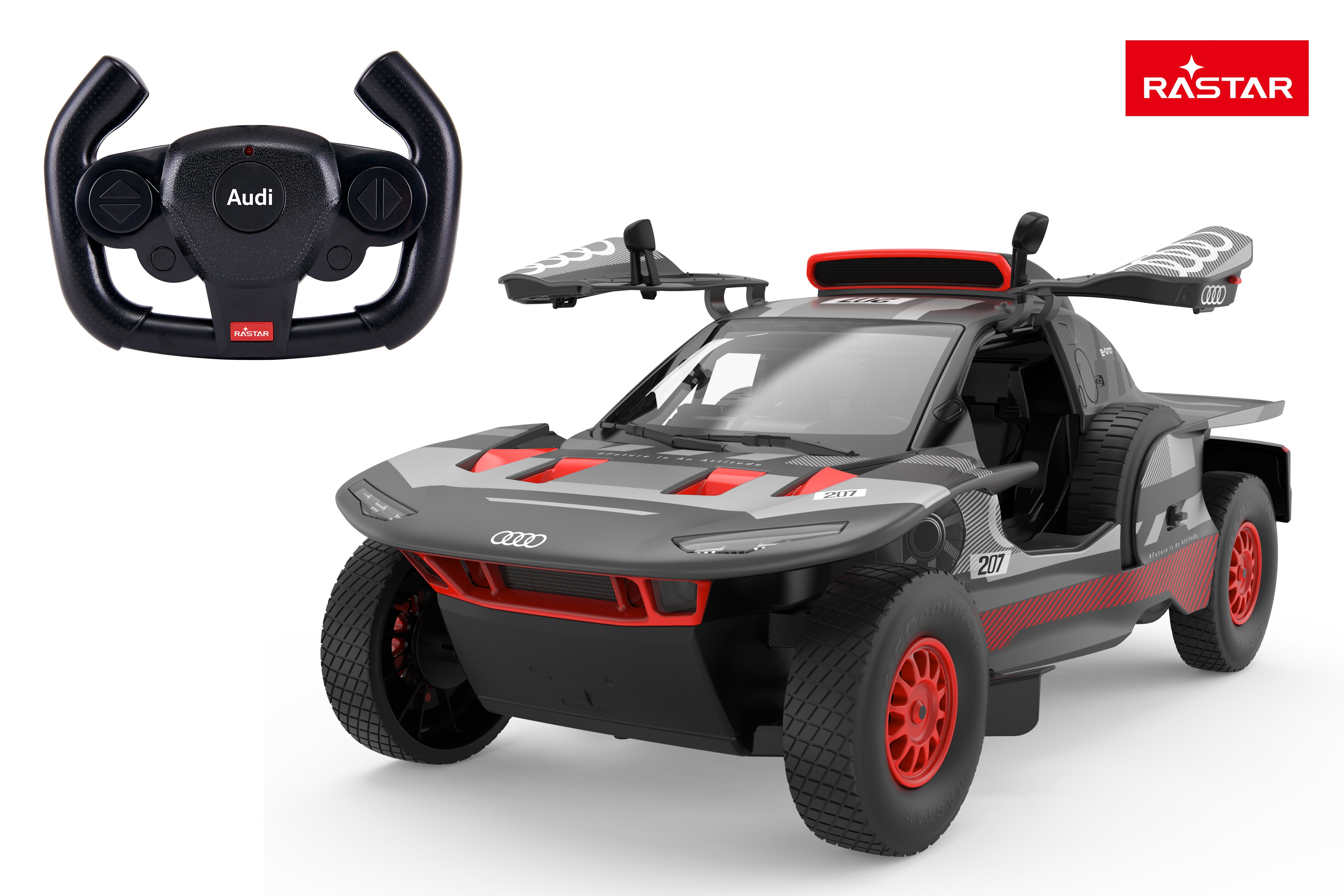 Rastar 1:14 Audi RS Q e-tron E2 Remote Control Car – Officially Licensed Dakar Rally Racer