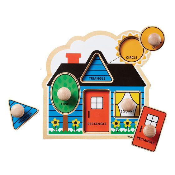 Melissa & Doug First Shapes Knob Puzzle 5pce