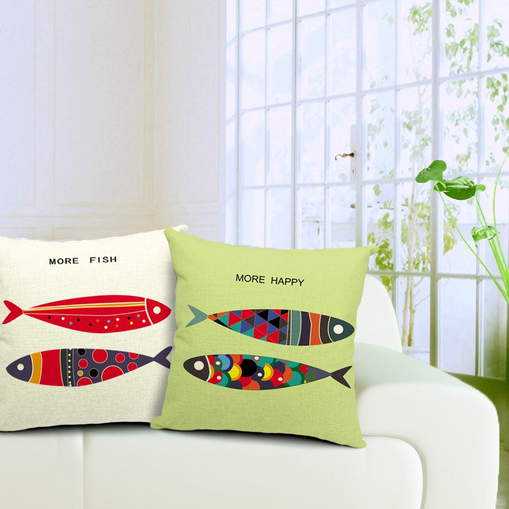 All 4 Kids 45cm Square Throw Pillow Cushion Cover - Fish