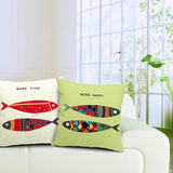 All 4 Kids 45cm Square Throw Pillow Cushion Cover - Fish